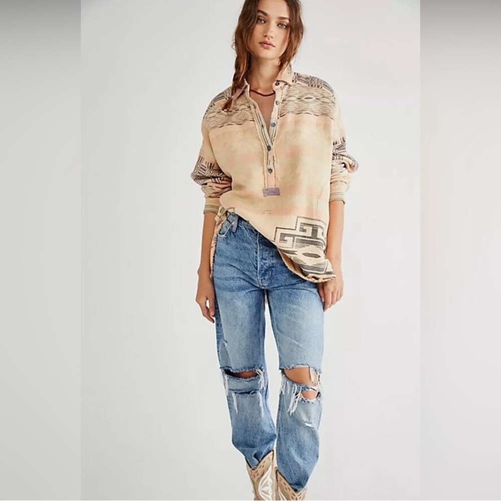 Free People Arizona Sky Pullover Sand Small NWOT